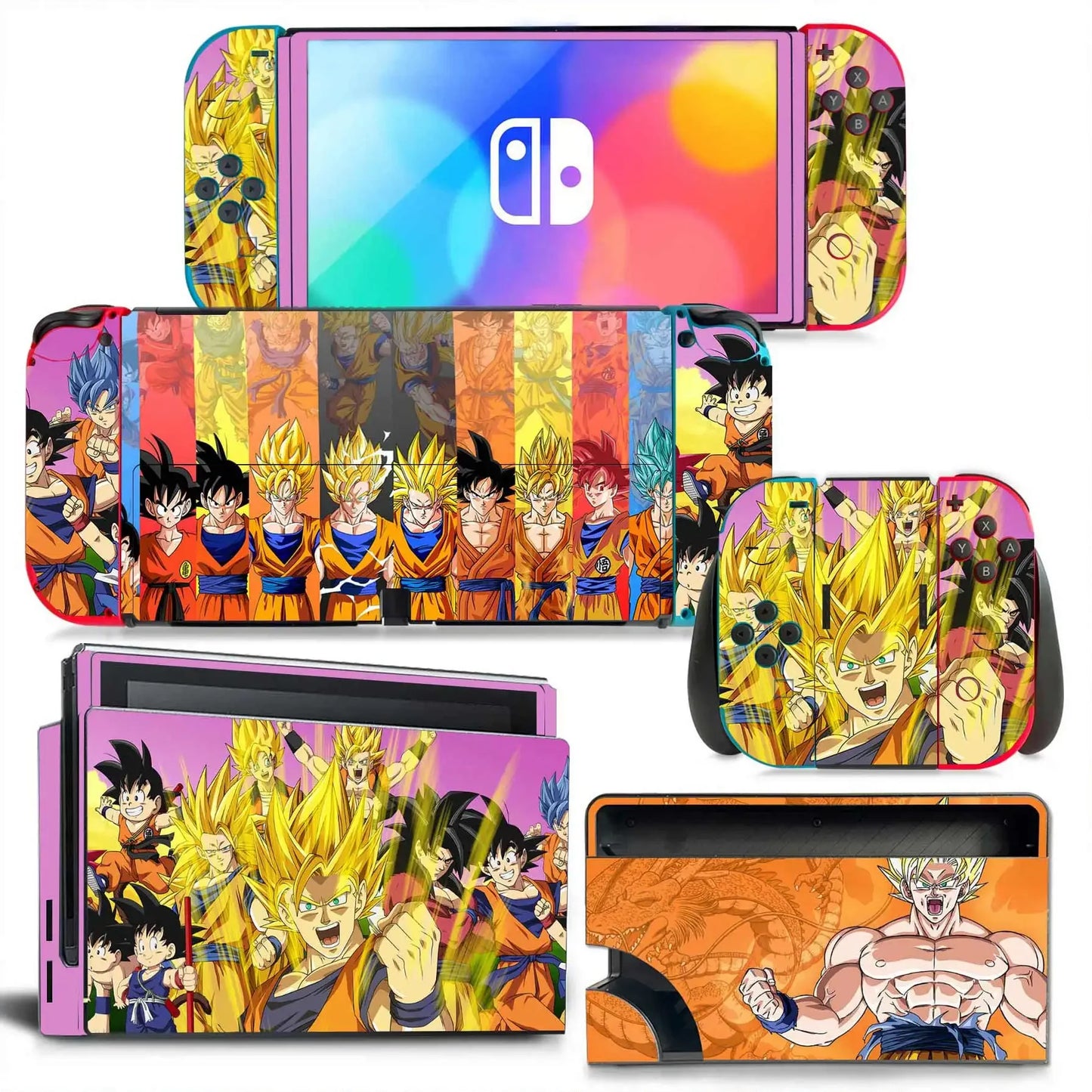 Dragon Ball Goku Vegeta Naruto Skin Cover Sticker Decal for Nintendo Switch OLED Console Joy-con Controller Dock Skin Vinyl
