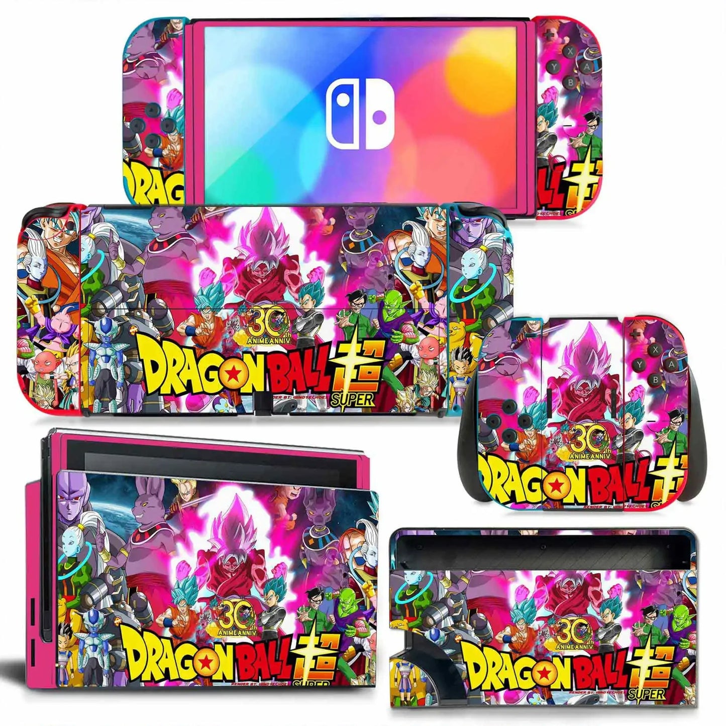 Dragon Ball Goku Vegeta Naruto Skin Cover Sticker Decal for Nintendo Switch OLED Console Joy-con Controller Dock Skin Vinyl