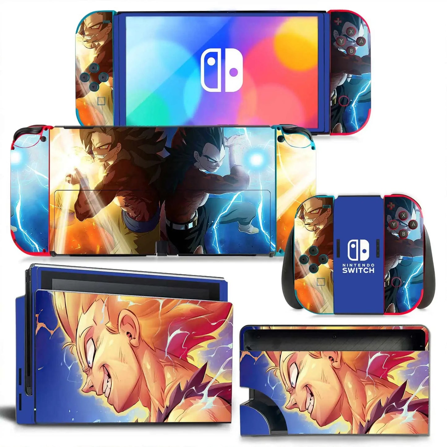 Dragon Ball Goku Vegeta Naruto Skin Cover Sticker Decal for Nintendo Switch OLED Console Joy-con Controller Dock Skin Vinyl