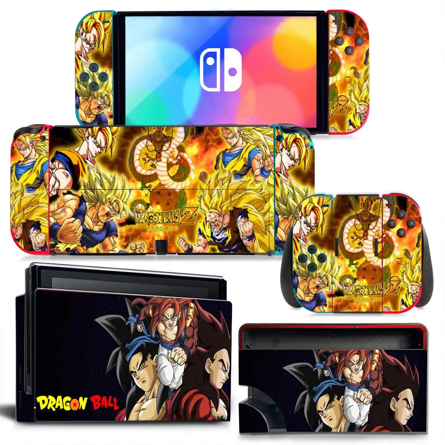 Dragon Ball Goku Vegeta Naruto Skin Cover Sticker Decal for Nintendo Switch OLED Console Joy-con Controller Dock Skin Vinyl